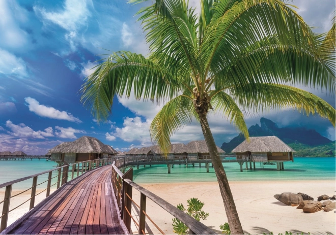 Puzzle Wanderlust: Rajská pláž na Bora-Bora 1000 dielikov