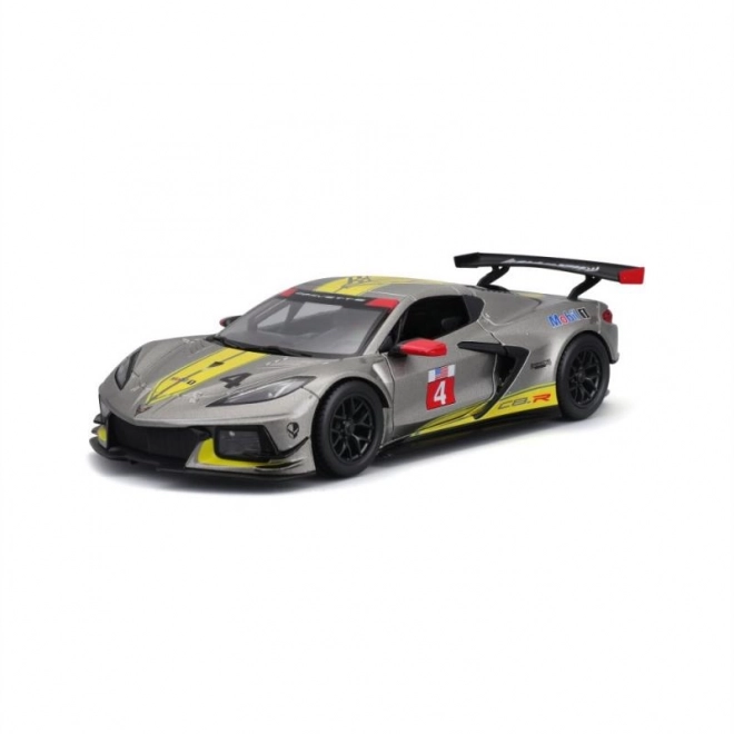 Kovový model auta Bburago 2020 Chevrolet Corvette C8R #3 v žltej farbe