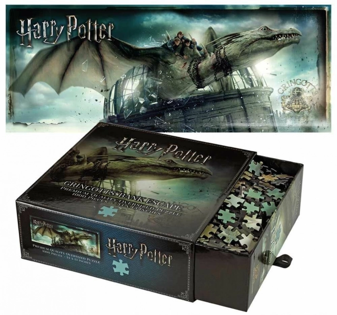 Panoramatické puzzle Harry Potter: Útek od Gringottovcov 1000 dielikov