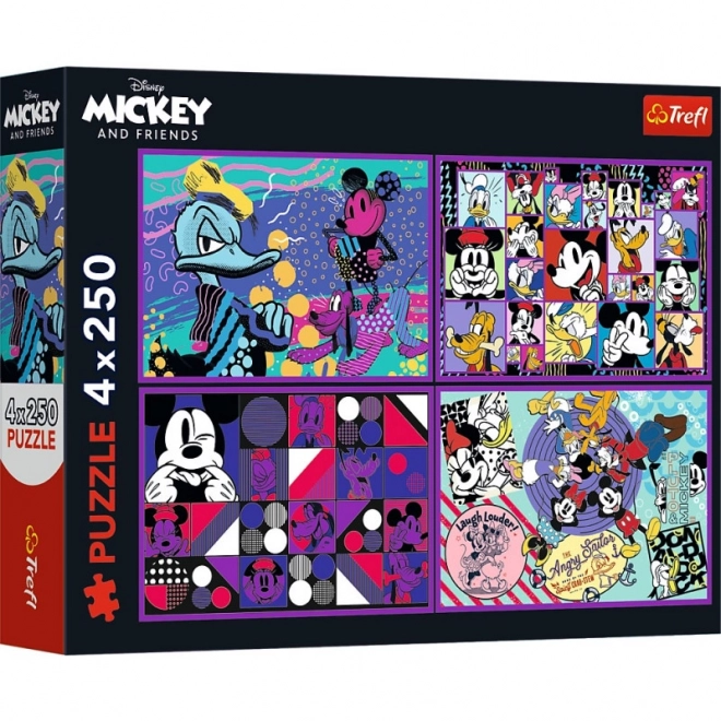 Puzzle 4x250 s motívom Micky Mouse