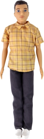 Štýlový outfit v žltom káre