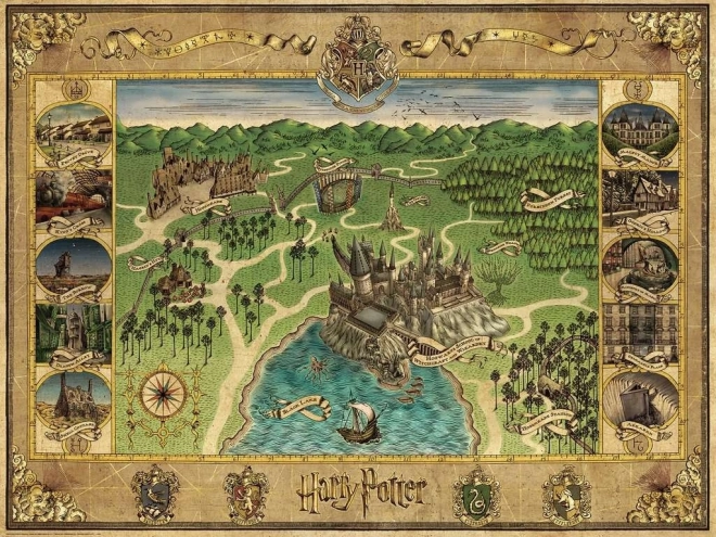 Puzzle Harry Potter: Mapa Bradavic 1500 dielikov