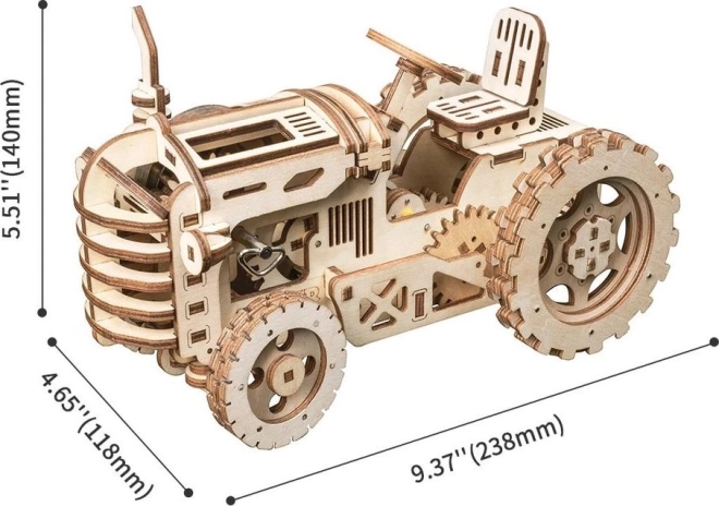 RoboTime 3D drevené mechanické puzzle Traktor