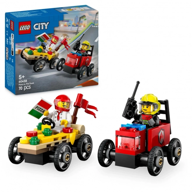 Lego City závodná súprava: Pizza proti hasičskému autu