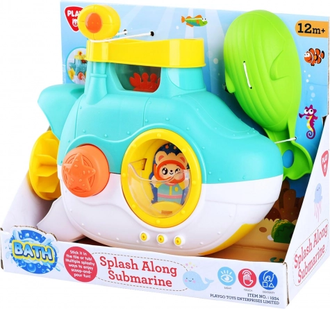 Plastová ponorka do vane s prísavkami a lopatkou 23 cm