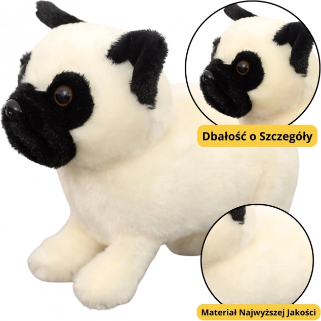 Plyšový mops biely 19 cm