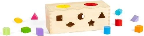 Bigjigs Toys Drevená tajomná krabička na vkladanie a triedenie tvarov