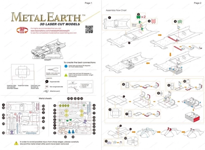 3D puzzle Batmobile z TV série - Metal Earth