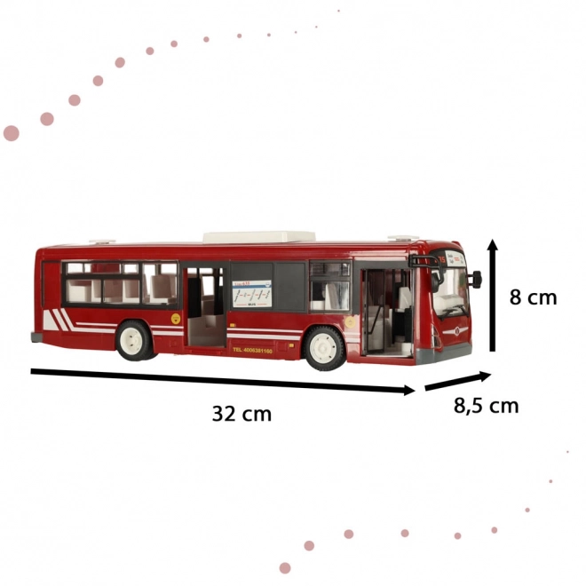 Autobus na diaľkové ovládanie s otváracími dverami Modrý – červený