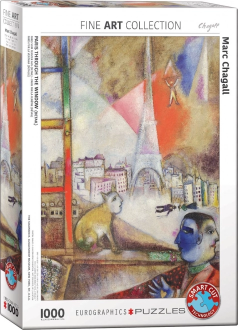 Puzzle Paríž cez okno 1000 dielikov