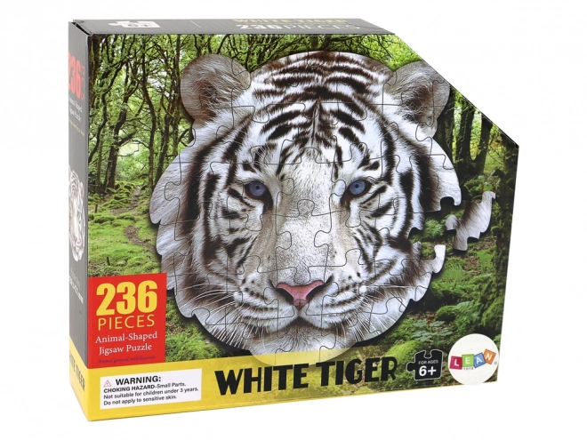 Puzzle Hlava Biely Tiger