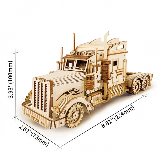 Drevené 3D puzzle ROKR - Tiažký nákladný automobil