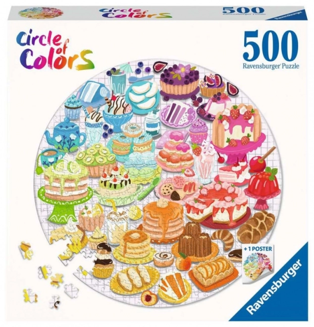 Ravensburger Kruh Farieb: Farebné Dezerty Puzzle 500 Dielikov