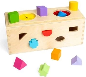 Bigjigs Toys Drevená tajomná krabička na vkladanie a triedenie tvarov