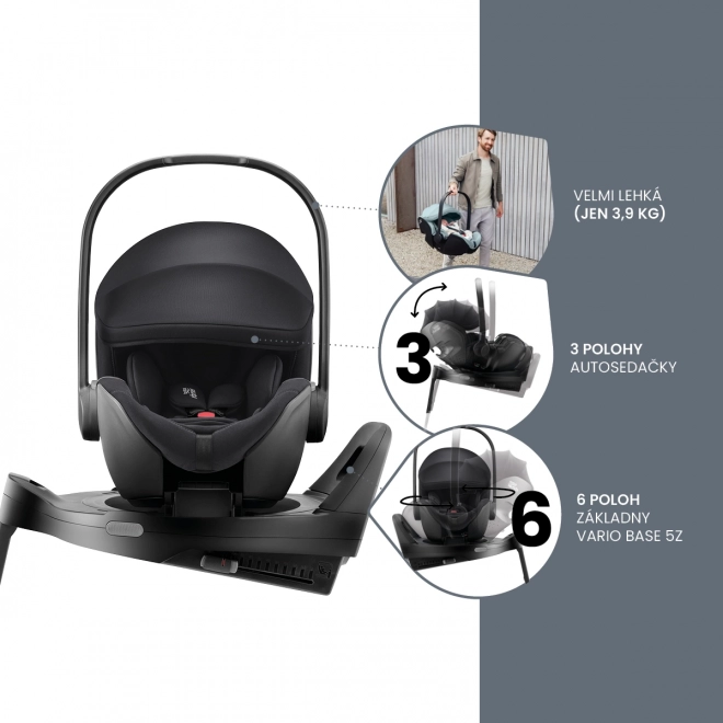 Set kočík Smile 5Z + hlboká korba + autosedačka Baby-Safe Pro + Vario Base 5Z, Classic Space Black