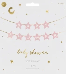 Baner Baby Shower Hviezdičky Rúžový