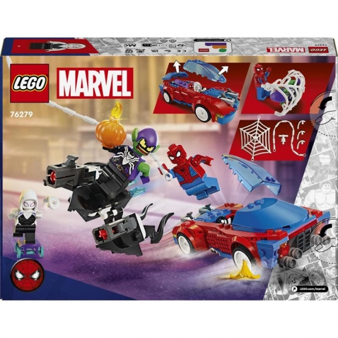 Lego Marvel Spider-Man závodné auto a Venom Zelený Goblin