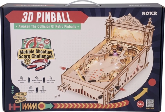 3D drevené puzzle hrací automat - Pinball Machine