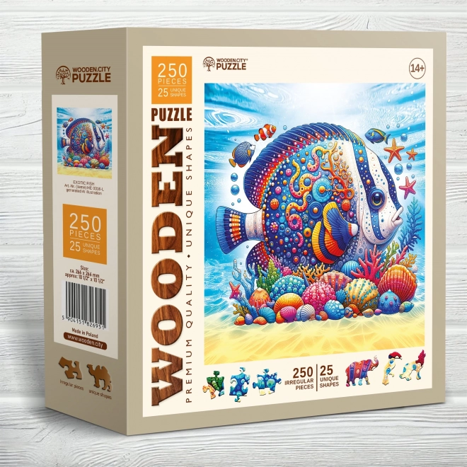 Drevené puzzle exotická ryba 250 dielikov