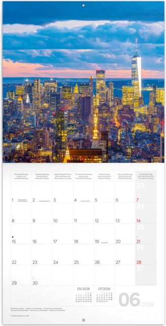 Poznámkový kalendár New York 2026
