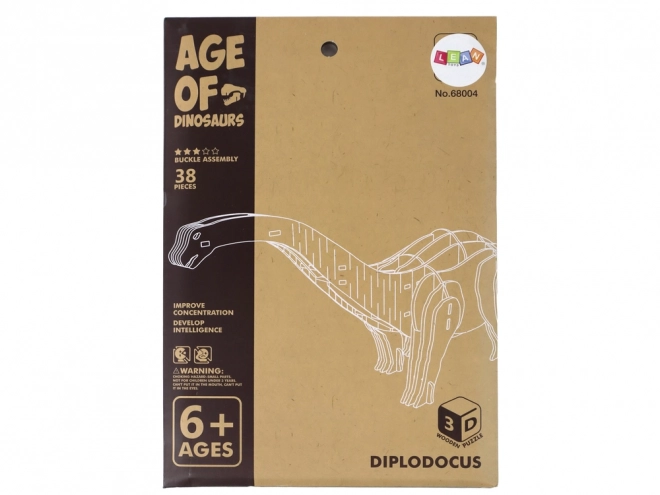 Drevené 3D puzzle Brontosaurus