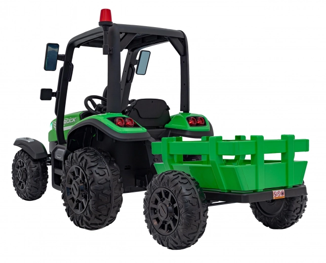 Detský traktor so zeleným prívesom