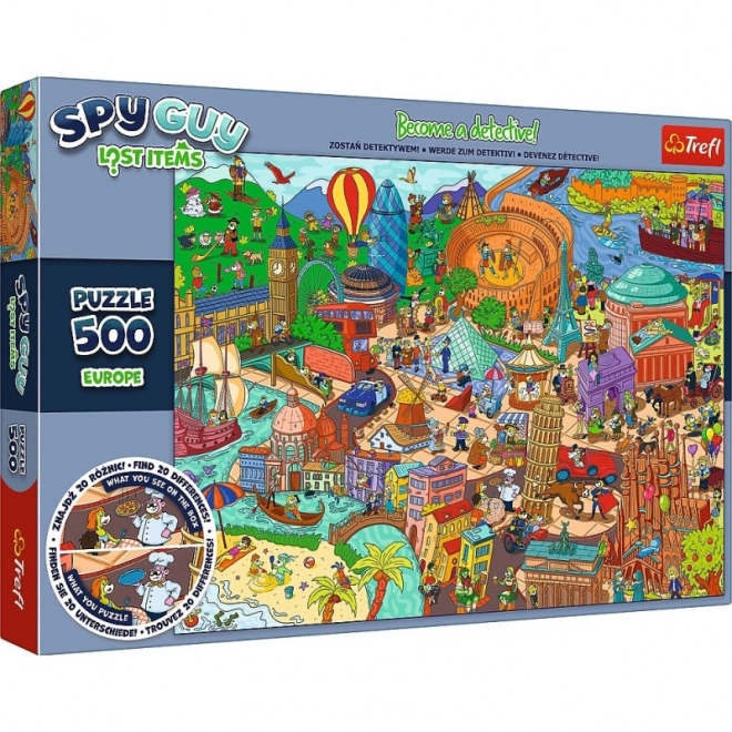 Puzzle Spy Guy Stratené Predmety Európa 500 dielikov