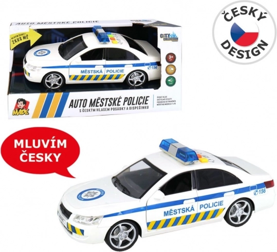 Policajné mestské auto so slovenským hlasom a majákom