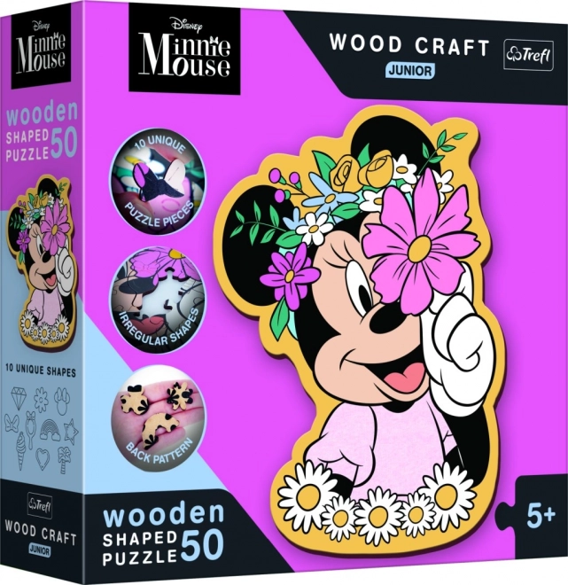 Drevené puzzle junior - Vo svete Minnie 50 dielikov