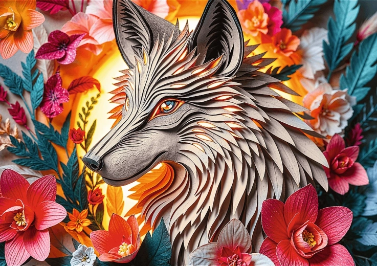 puzzle paper art: vlk 1000 dielikov