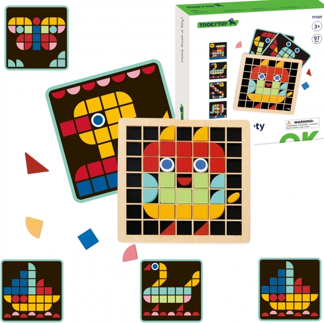 Drevená mozaika Tooky Toy Montessori