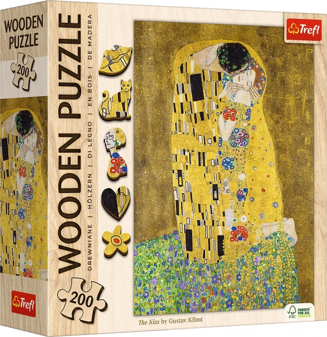 Drevené puzzle 200 dielikov Pusa Gustav Klimt