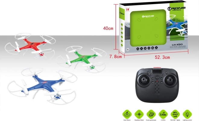 Dron Pioneer s 6-osovým gyroskopom a automatickým návratom