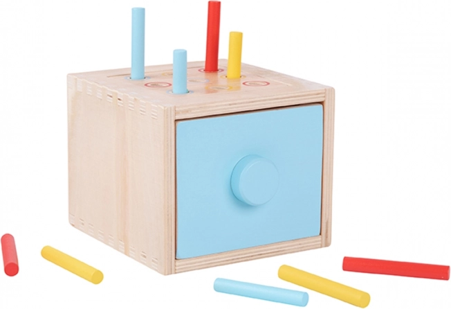 Woopie Green drevená edukačná zásuvková triediaca hračka Montessori