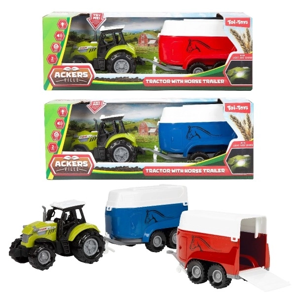 Traktor s prepravníkom na kone s efektmi