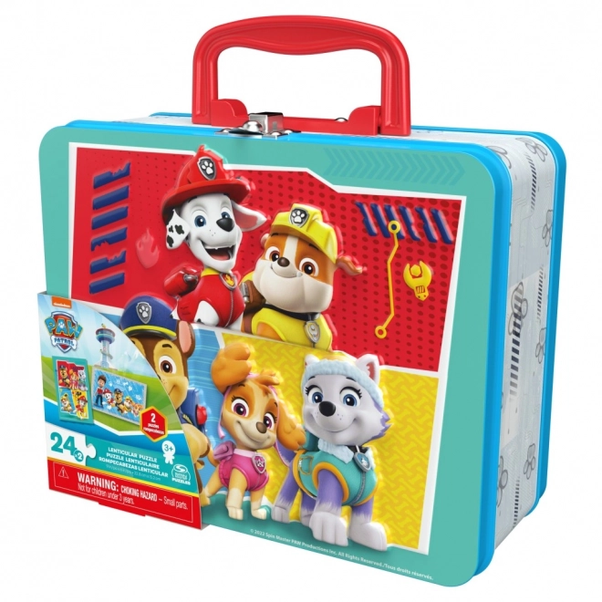 Puzzle Tlapková patrola 3D v plechovej krabičke