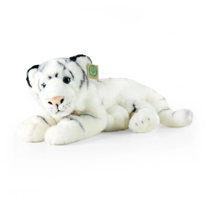 Biely plyšový tiger ležiaci 36 cm eco-friendly