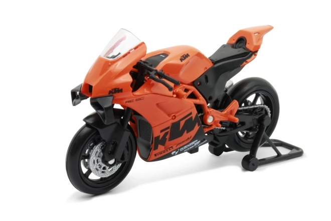 Model motocykla KTM RC 8C 1:18 oranžový