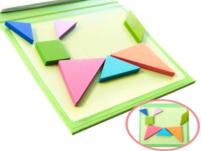 Magnetická knižka Tangram 3D skladačka