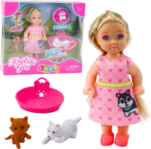 Mini Bábika so Psíkom a Mačkou s Príslušenstvom