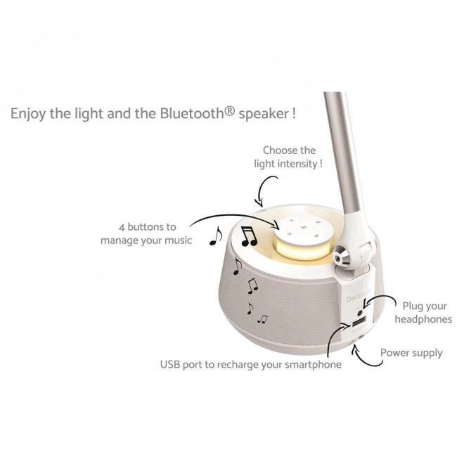 Stolová LED lampa s reproduktorom