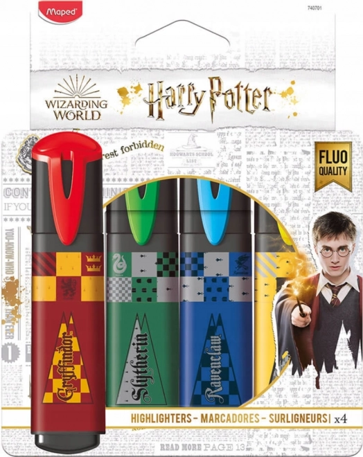 Zvýrazňovače s motívom Harry Potter od Maped, 4 ks