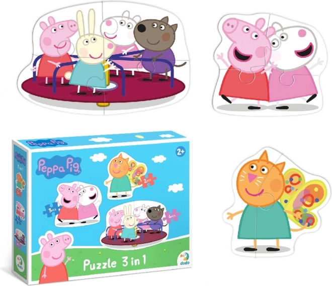 Puzzle Prasiatko Peppa Kamaráti 3v1