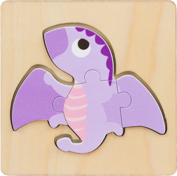 Drevená skladačka Puzzle Dinosaury 11 x 11 cm