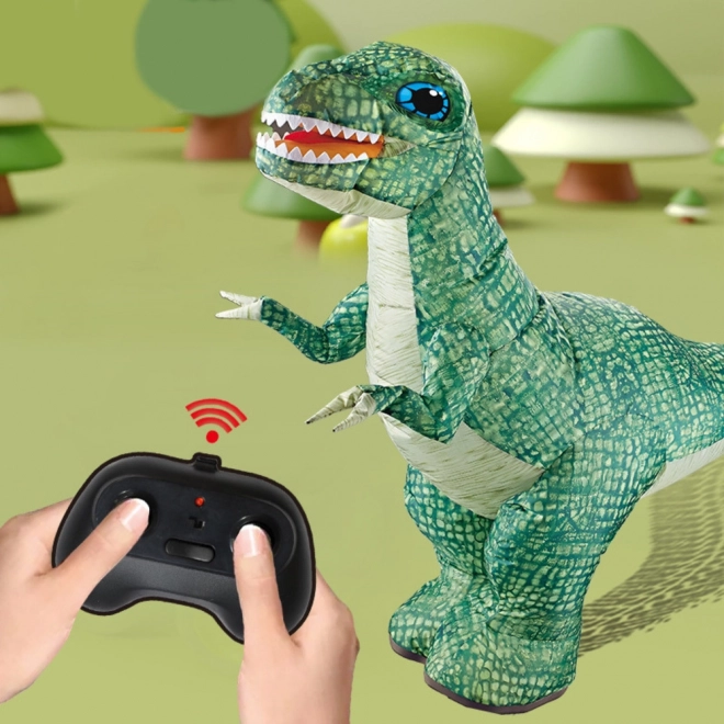 Zelený diaľkovo ovládaný nafukovací dinosaurus