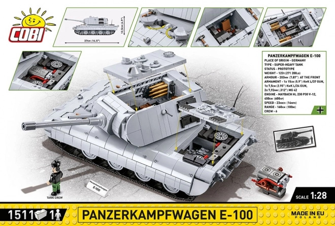 Cobi Panzerkampfwagen E-100, mierka 1:28