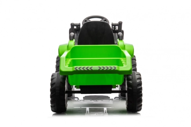 Detský elektrický traktor s lyžicou zelený