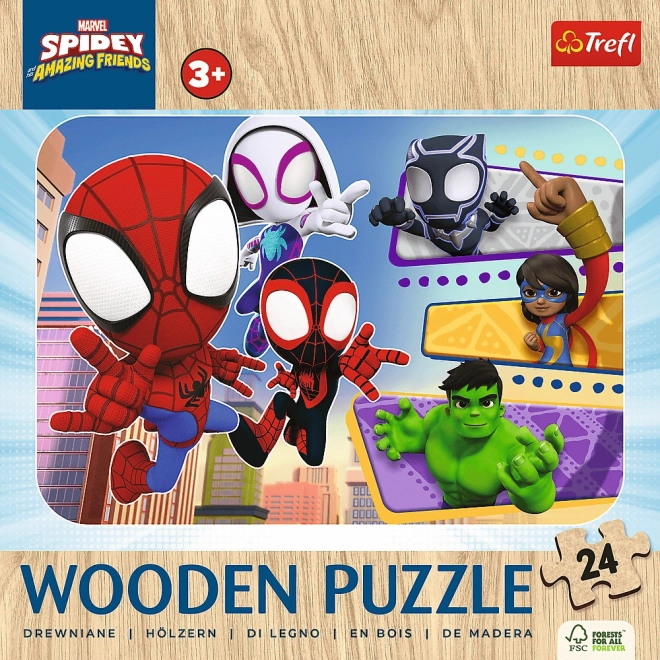 Drevené puzzle Spidey a jeho úžasní priatelia