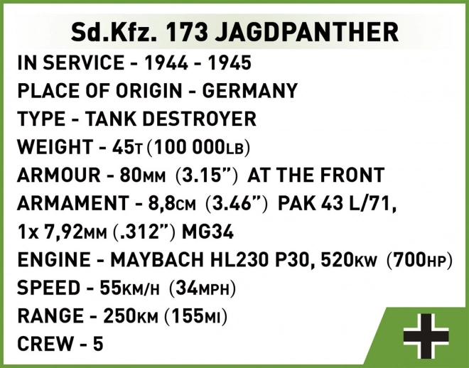 Stavebnica COBI Jagdpanther II. sv. vojna