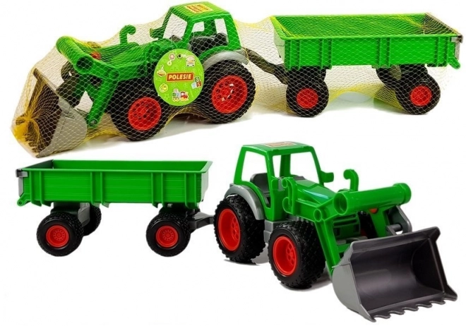 Traktor Farmár s lyžicou a prívesom